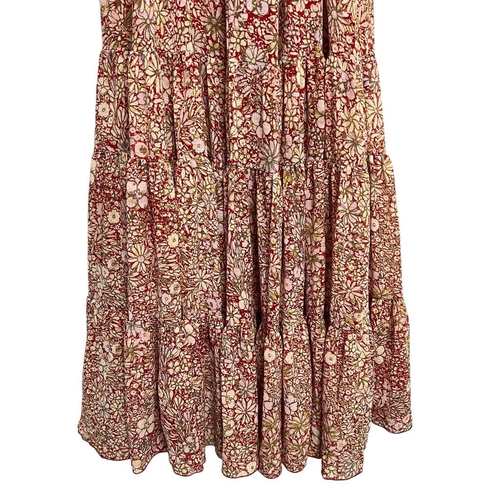 Free People Feeling Maxi Dress Womens Small Floral Boho Ruffle Tiered Oversized - Picture 11 of 15